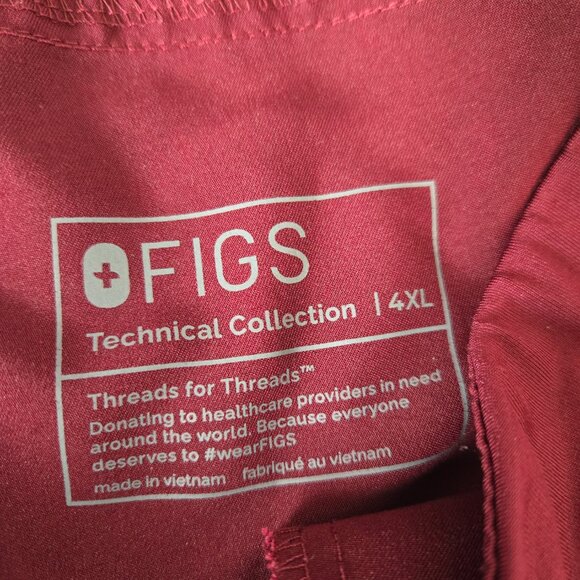 Figs Technical Collection Kade Scrub Pants Burgundy 4XL - Picture 7 of 14